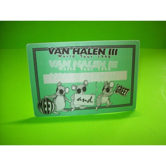 Eddie Van Halen III World Tour Backstage Concert Pass Original 1998 Meet & Greet - Picture 5 of 6